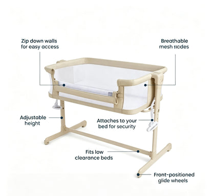 2‑in‑1 Bedside Baby Co‑Sleeper Bassinet