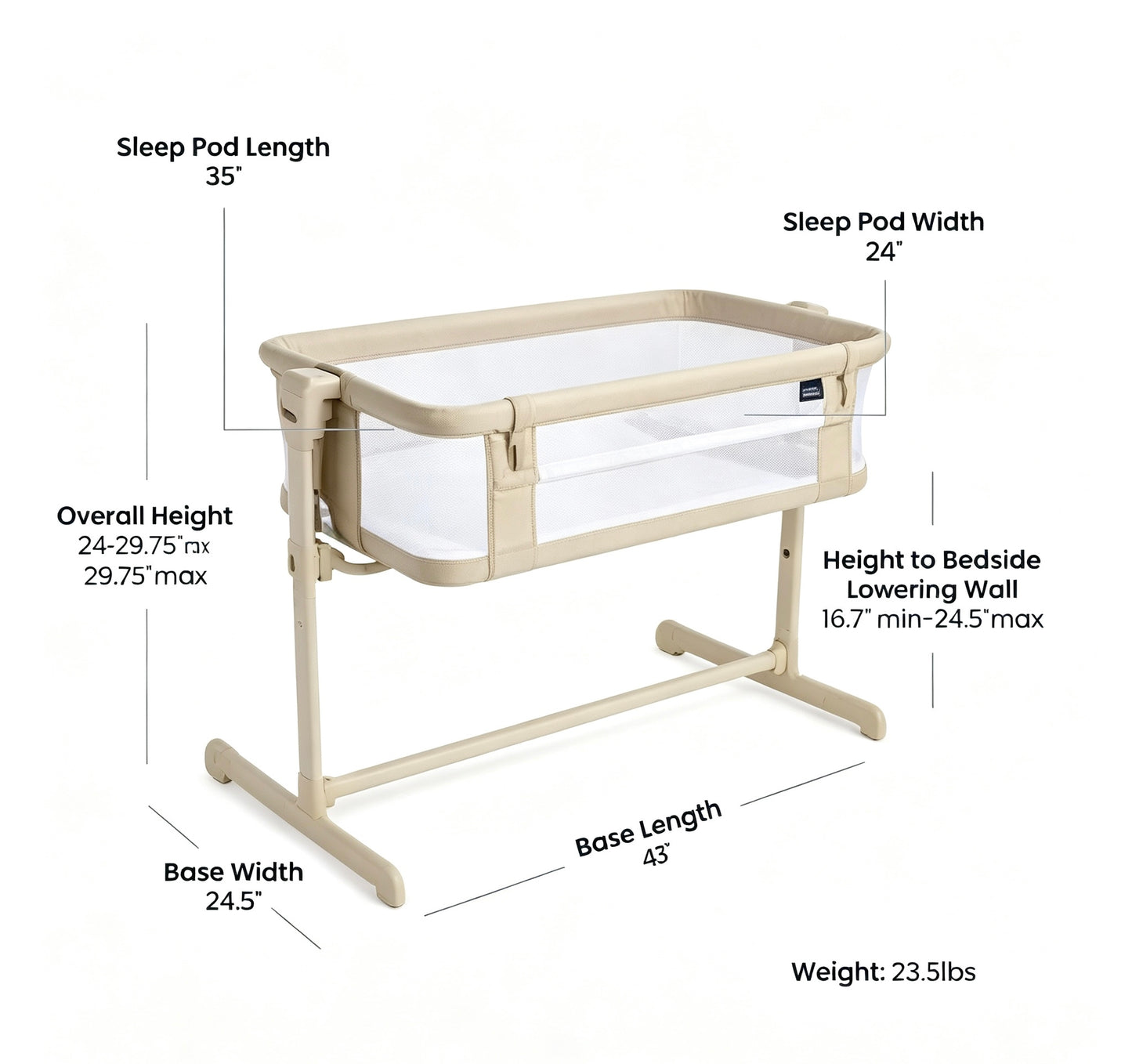 2‑in‑1 Bedside Baby Co‑Sleeper Bassinet
