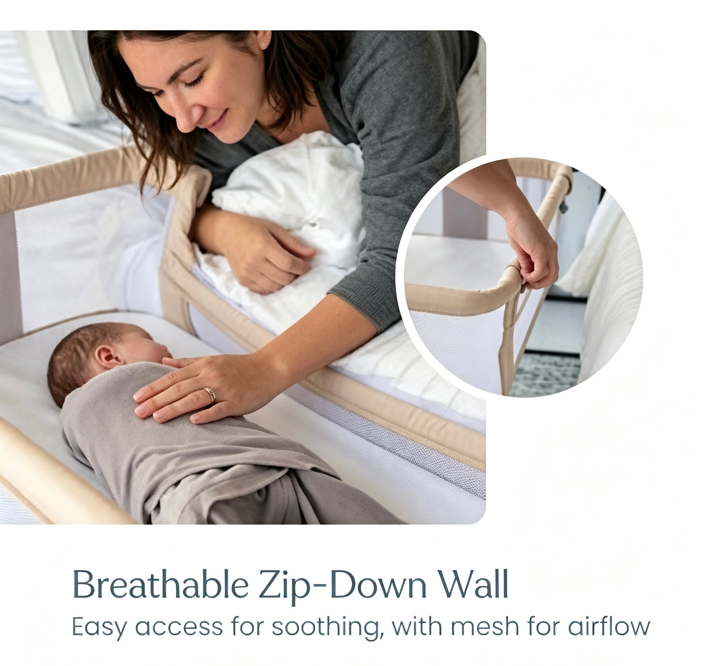 2‑in‑1 Bedside Baby Co‑Sleeper Bassinet