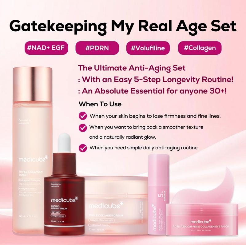 Youthful Anti-Aging Skincare Set | 5-Step Routine with PDRN, Collagen & NAD+ Complex