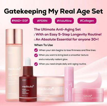 Youthful Anti-Aging Skincare Set | 5-Step Routine with PDRN, Collagen & NAD+ Complex
