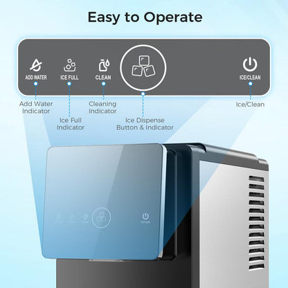 Self-Dispensing Pellet Ice Machine with Large Storage & Ice Full Indicator