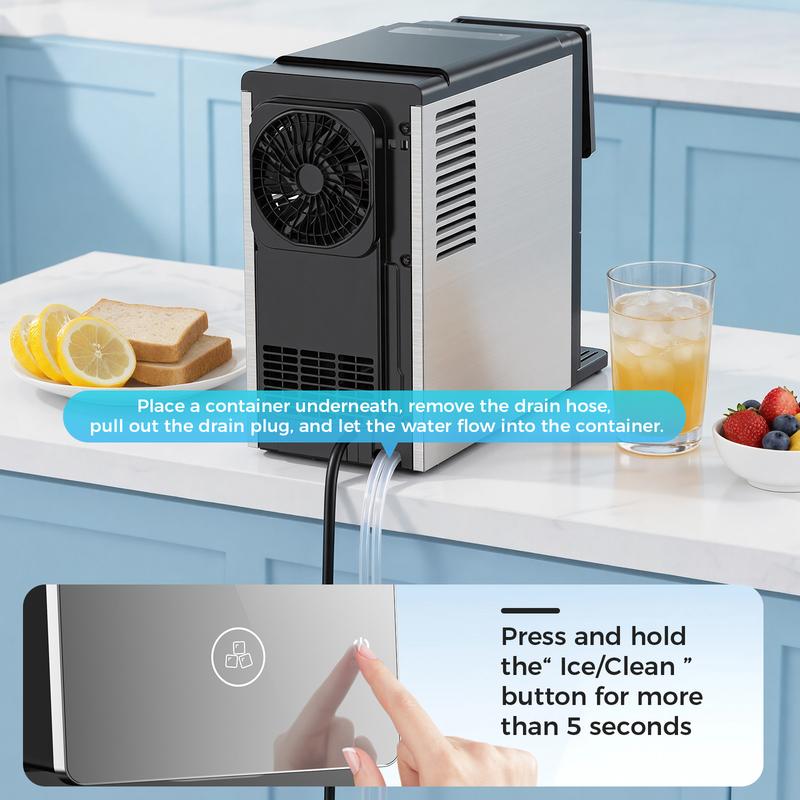 Self-Dispensing Pellet Ice Machine with Large Storage & Ice Full Indicator