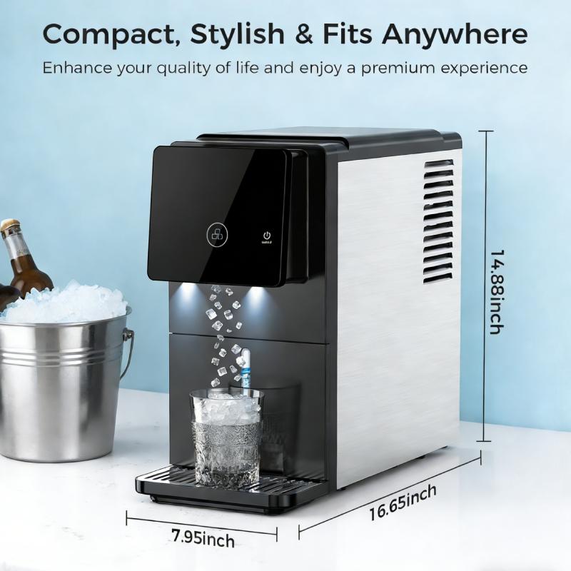 Self-Dispensing Pellet Ice Machine with Large Storage & Ice Full Indicator