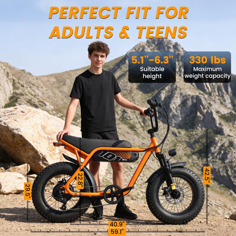 7-Speed All-Terrain E-bike, 1500W Motor, 28MPH, NFC Unlock, 50-60 Miles Riding Range